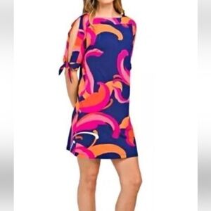 Trina Turk Dress Swim Tunic Cover Up Size Blue Pink‎ Size large NWT